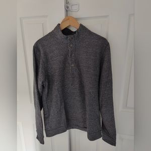 Marine Layer Men's Clayton Henley Pullover Pirate Black Medium
